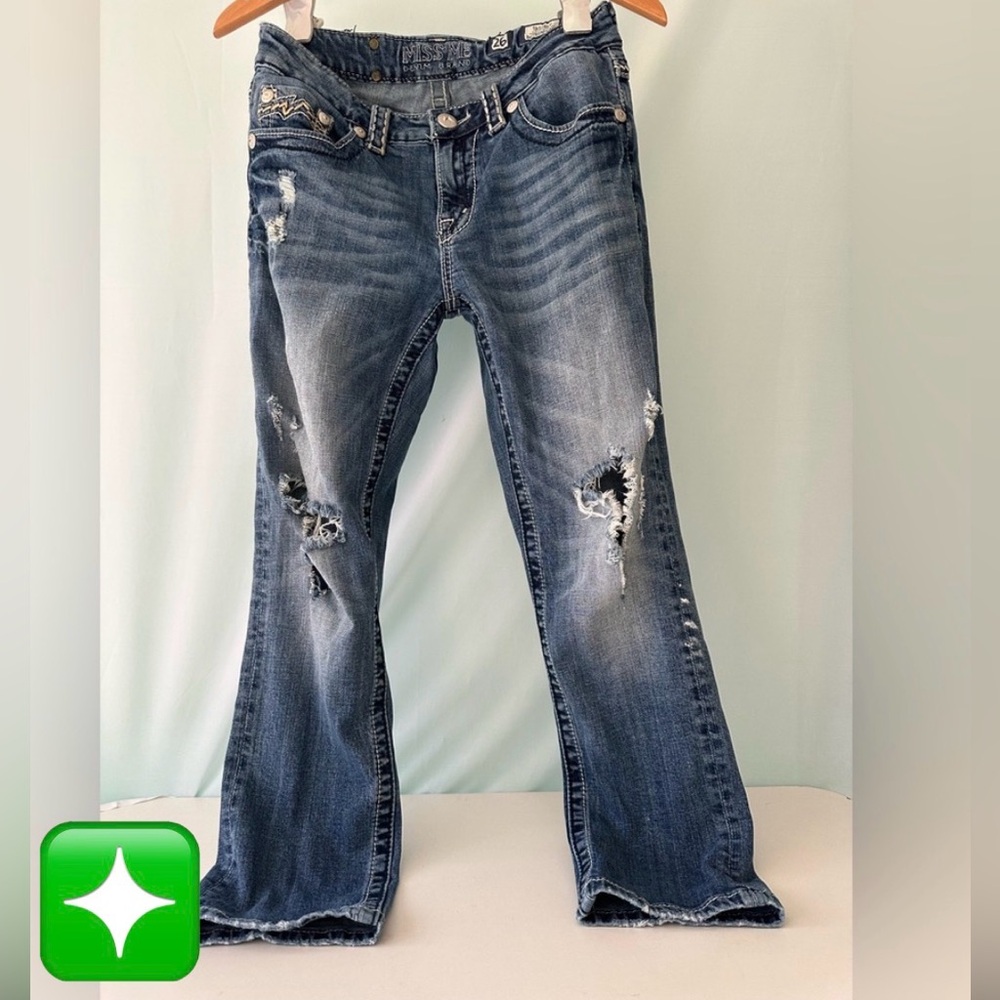 Miss Me Distressed Blue Jeans Flawed